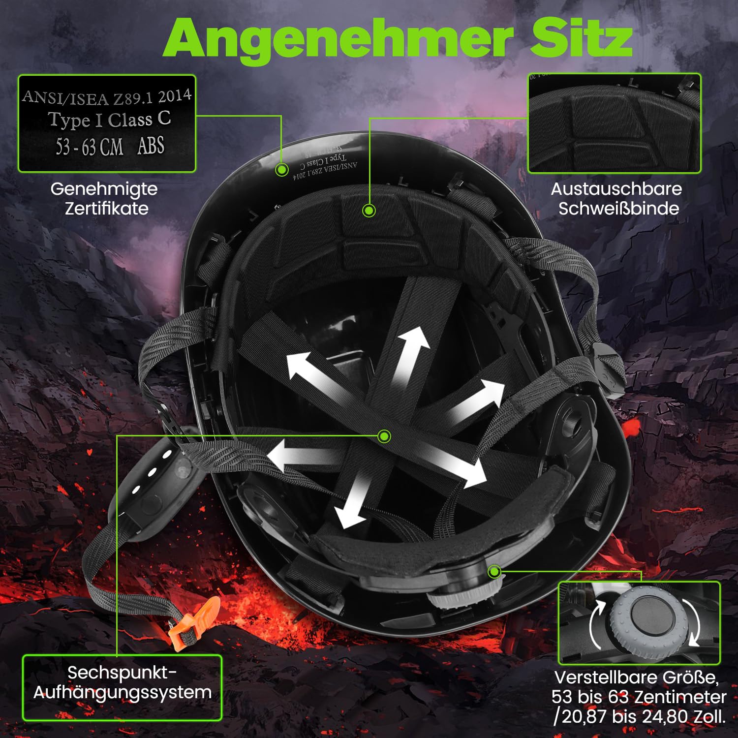 GREEN DEVIL Mervex Vent Set - EN397 & EN166 zertifizierter Industrieschutzhelm mit Doppelvisier (außen getönt/innen klar) + Shield LD Aktives Bluetooth Gehörschutz SNR 32dB