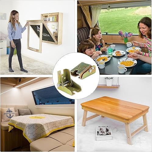 Miniatura 7 de 4 piezas de soporte plegable, accesorios de patas de bisagra de autobloqueo, utilizados para cama multifuncional con bisagras, mesa plegable de