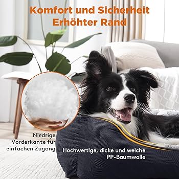 Doggy Hondenbed, hondenkussen voor extra grote honden, hondenmand, eenvoudig te reinigen, verhoogde randen, XXL, 125 x 98 cm, grafiet