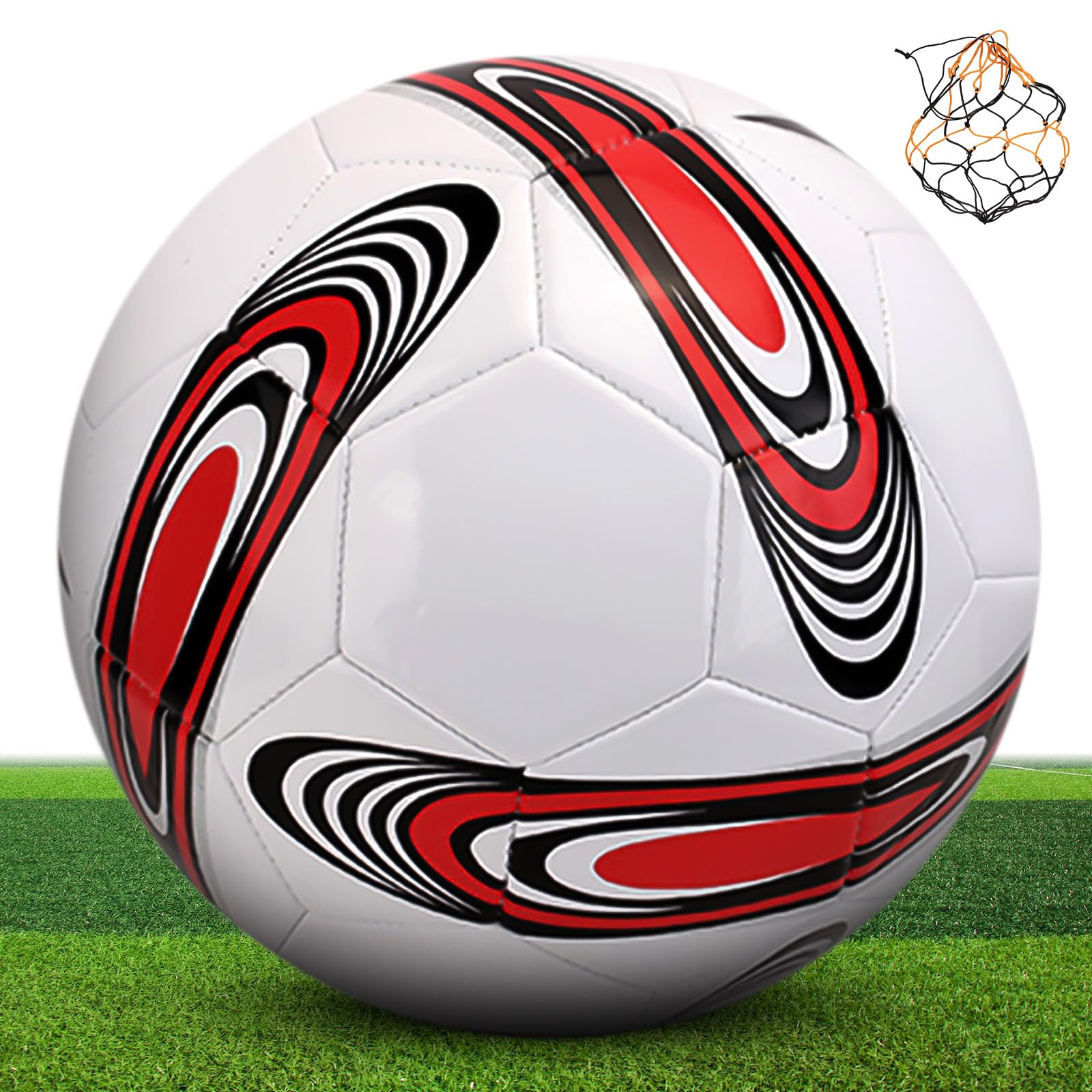 Ballon De Football Professionnel KWJEIULSOQ – Taille 5 – PVC – Poids 280 G – Cadeau Enfant Et Ado – Terrain Extérieur Et Intérieur – Bleu/blanc/rouge