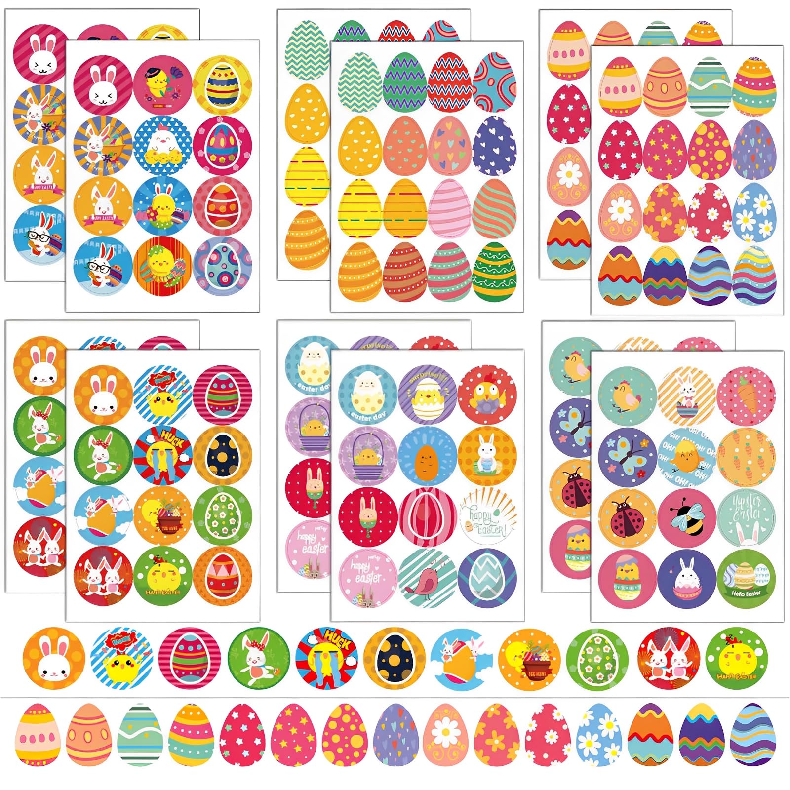 Scinzene 144 Stück Sticker Ostern, Ostersticker, Ostereier Sticker, Aufkleber Ostern, Ostereier Aufkleber, Ostergeschenke Kinder, Ostern Geschenke Kinde
