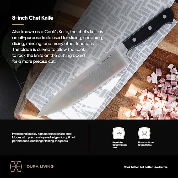 Set Cuchillos Cocina 3 Piezas Acero Inoxidable Forjado miniatura 3