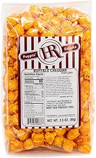 Buffalo Cheddar Popcorn | 3.5 oz | Made in Small Batches | Party Popcorn | Ready to Eat | HR Poppin' Snacks