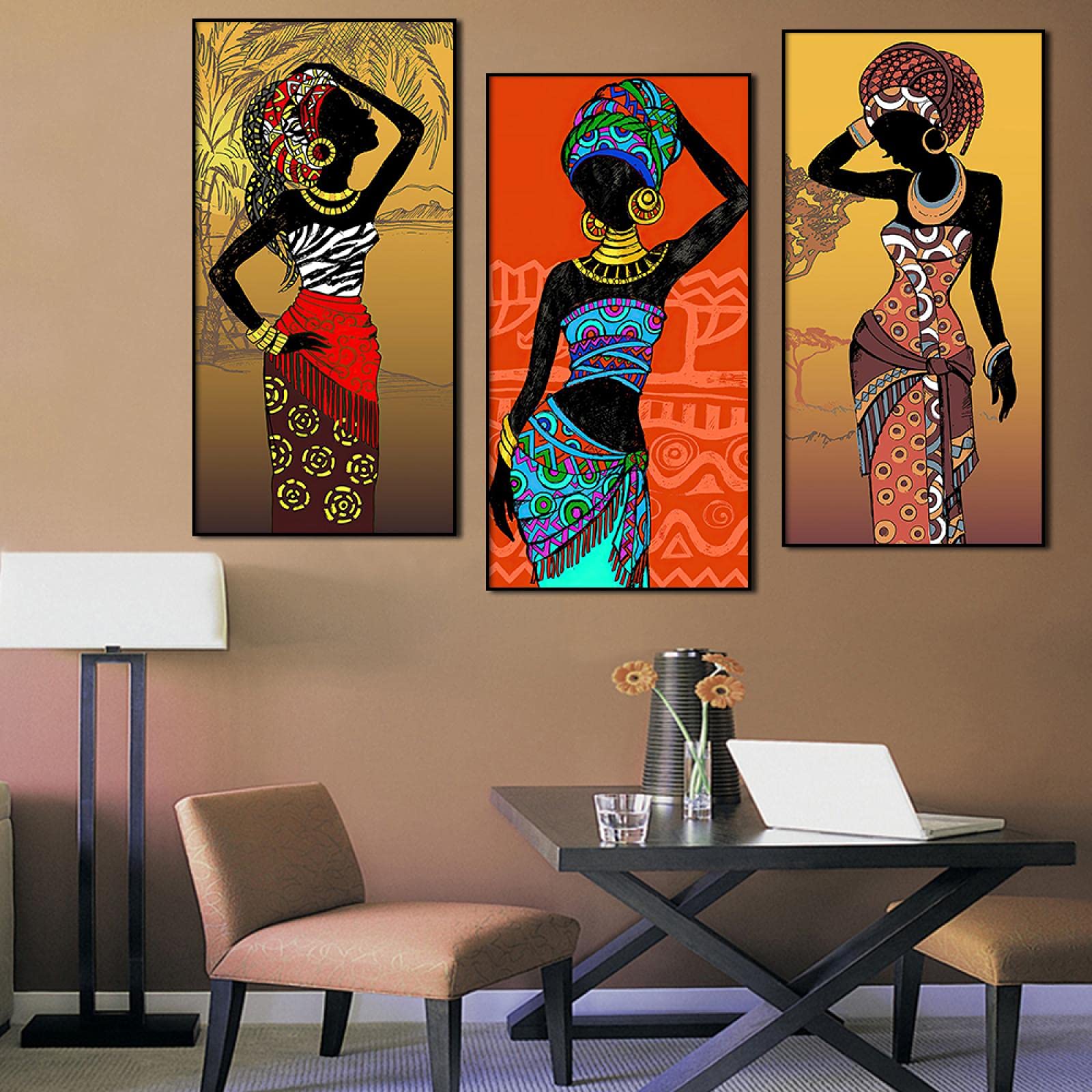 Toile peinture figure dsdsgog marron pour habiller un mur vide avec style national