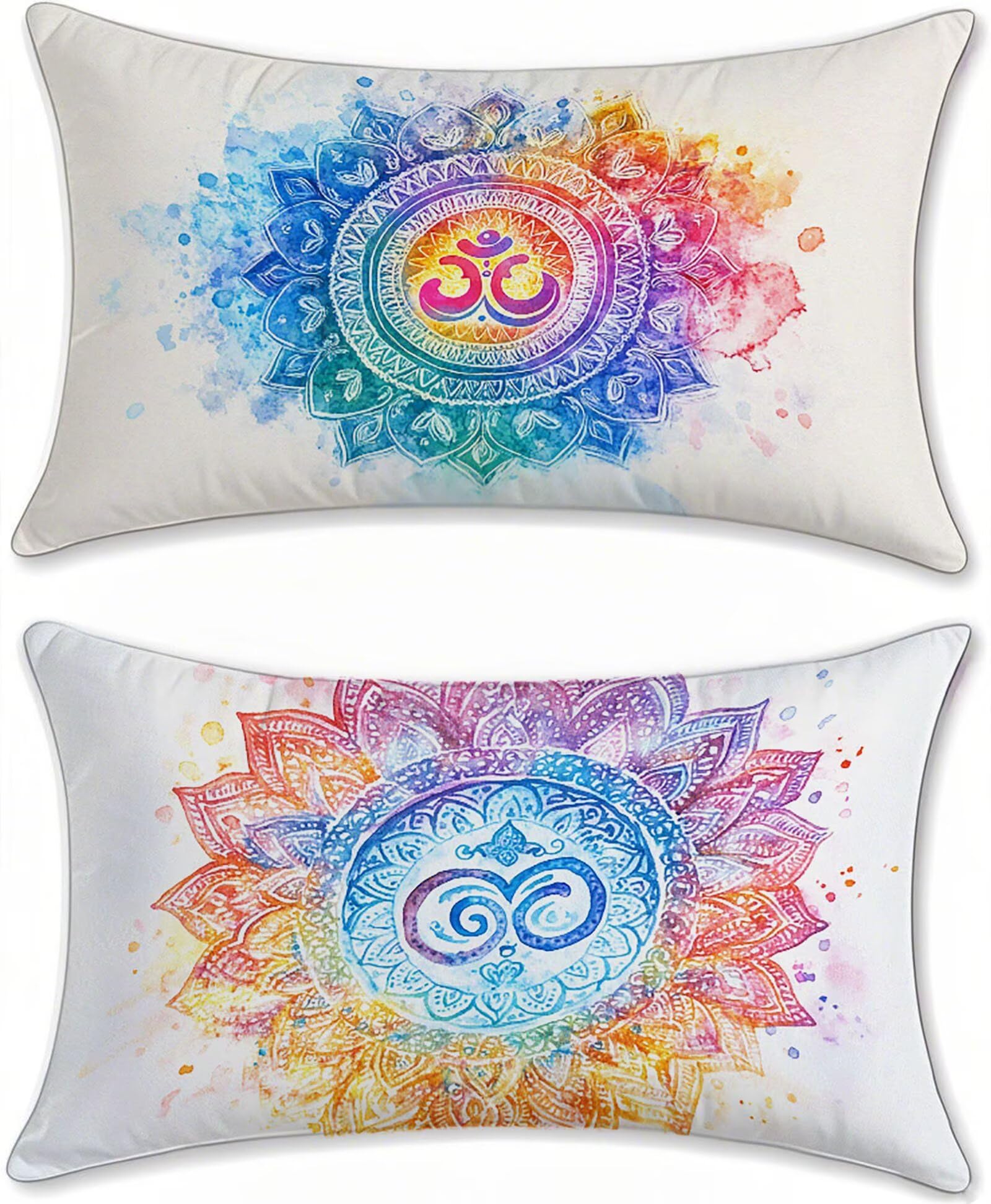 Housse coussin exterieur impermeable en velours doux lot de 2 protections zippees 40x70cm