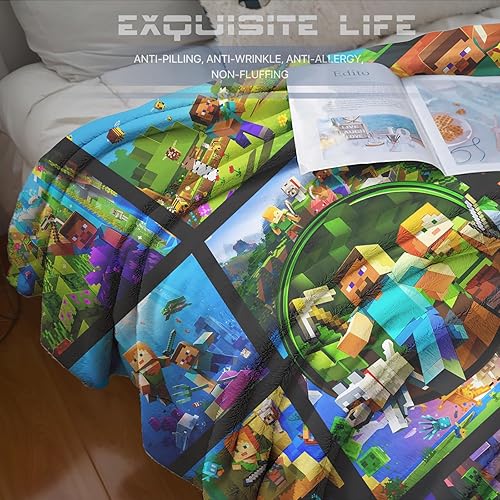 Miniatura 5 de kzeuhsn Manta de franela de juegos de dibujos animados para niños, de 60 x 50 pulgadas, manta súper suave y cálida para sofá, cama, estilo de regalo