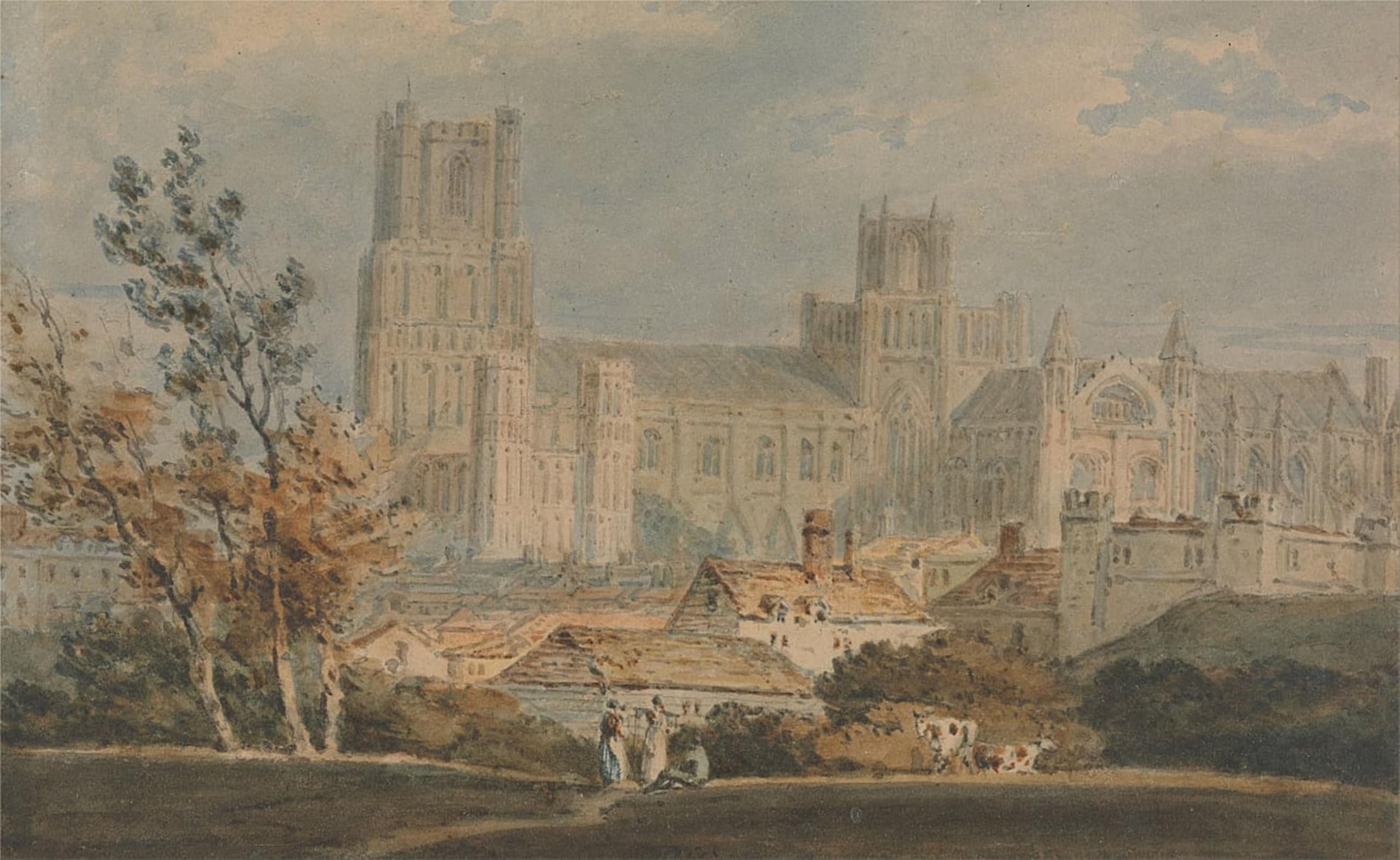 SERENDIPITP Aesthetic Poster Photo Wall Print Retro Picture View of Ely Cathedral by Mallord William Turner Modern Wall Artwork for Home Decor 60x90cm