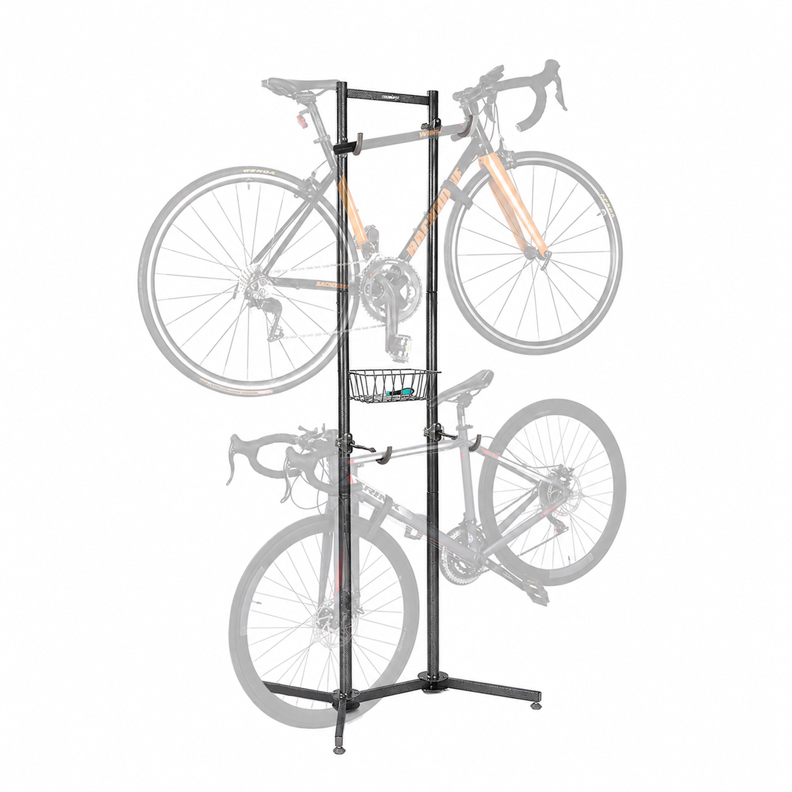 Relaxdays Fahrradständer, 2 Fahrräder, MBT, Rennrad, E-Bike, schwarz