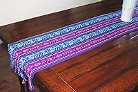 Vista 17 de Del Mex Bufanda de camino de mesa mexicana tejida estilo Rebozo (morado eléctrico)