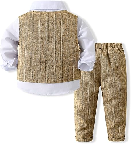 Miniatura 2 de Trajes formales para niños, traje de esmoquin de caballero, camisa y pantalones para boda, fiesta de cumpleaños