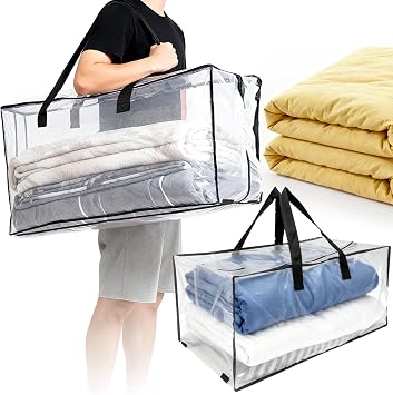 RAINFLOW Extra Large Moving Bags - Heavy Duty Clear Tote Bag 1PCS