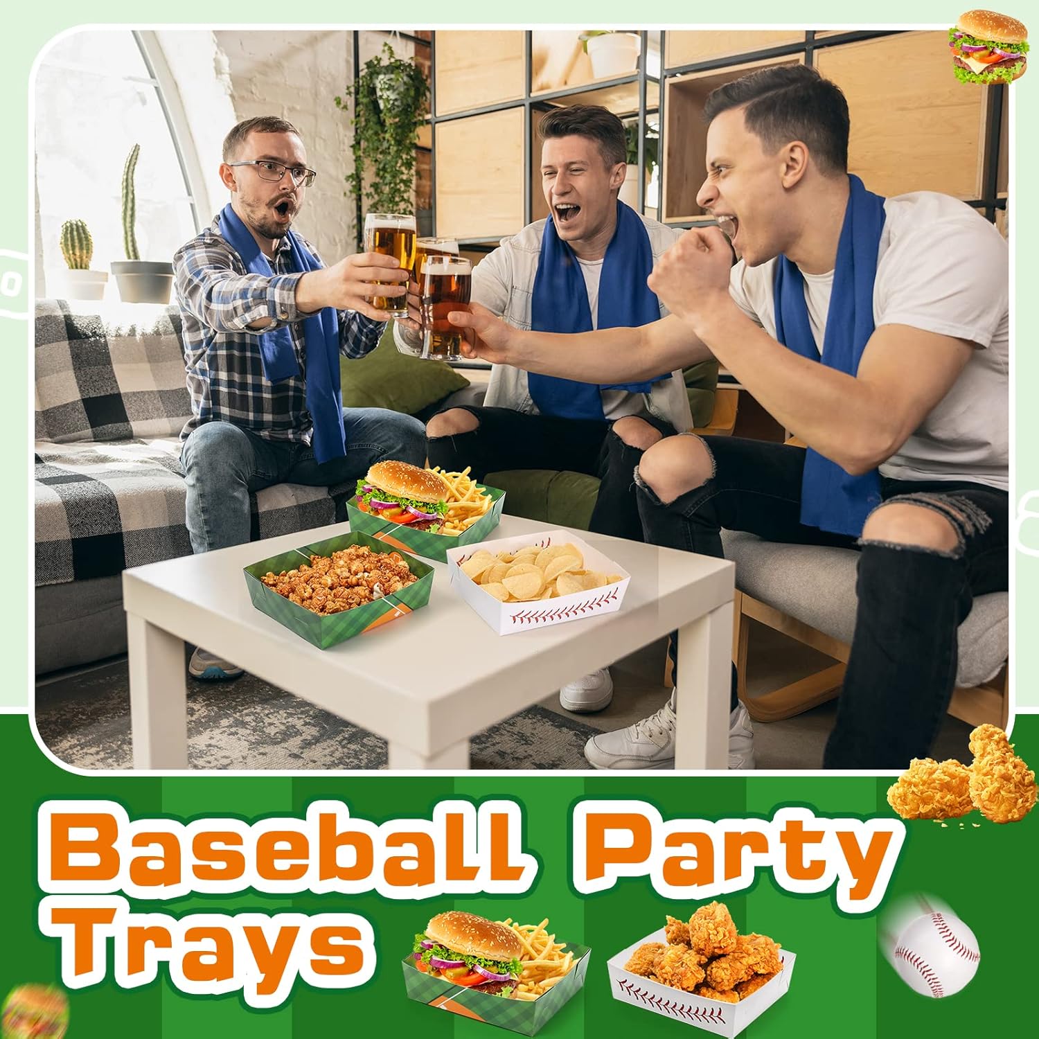 Umigy 100 Pack Baseball Plates Bulk Baseball Nacho Boats 5 lb Trays Large Birthday Plates Paper Food Boats Disposable Bowls Serving Tray Party Decorations Supplies Favors - Image 7