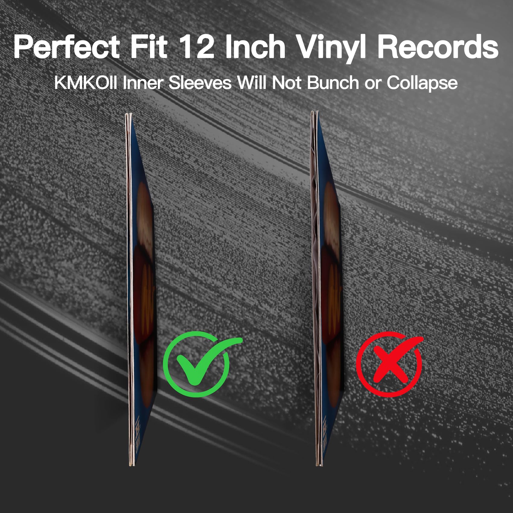 Buste Interne Vinili 33 Giri,50 Pz. 12 Pollici Buste Vinili 33 Giri Interne Antistatiche+AntiGraffio,3 Strati HDPE+Carta Buste Dischi Vinile per 33,Cover Vinile 33 Giri Protezione Copertine