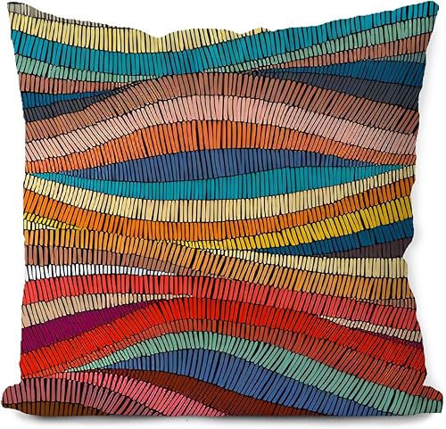 Miniatura 9 de Fundas de almohada coloridas bohemias de 18 x 18 pulgadas, fundas de almohada abstractas modernas, funda de almohada de decoración bohemia,