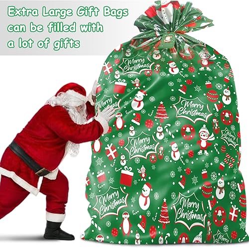 Miniatura 9 de HYmoso Bolsas de regalo de Navidad extragrandes, 4 bolsas de regalo de bicicleta jumbo para regalos de Navidad gigantes de gran tamaño, bolsa de