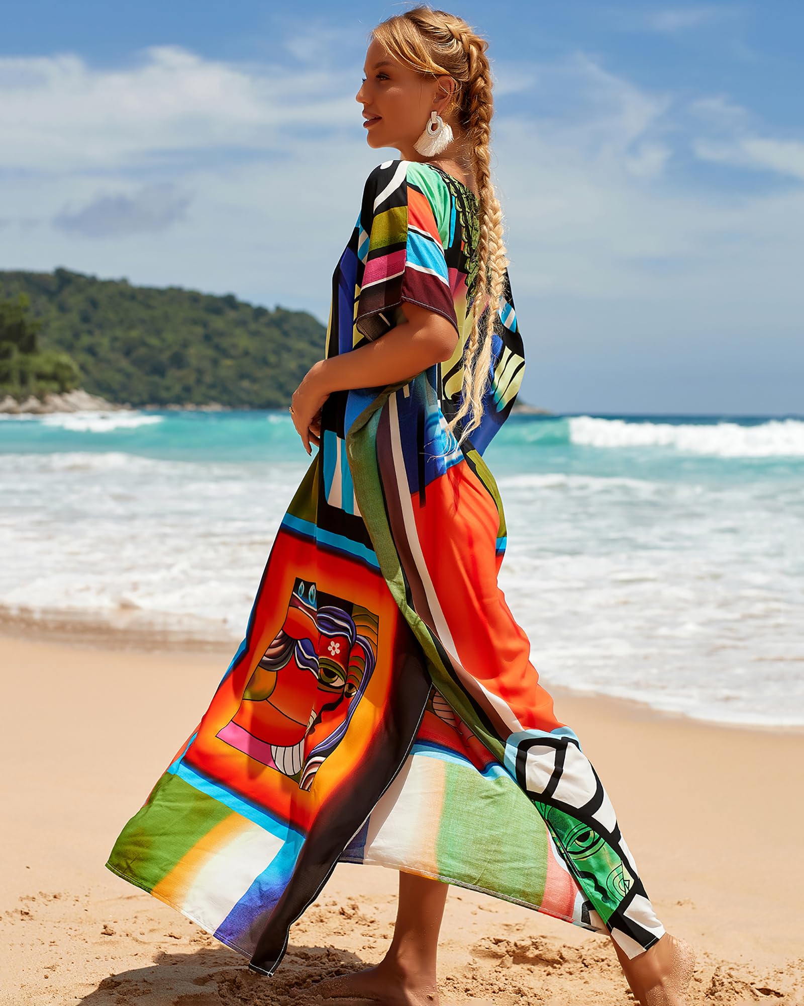 Bsubseach Bikini Bohemio para Mujer para bañador Kimono cárdigan