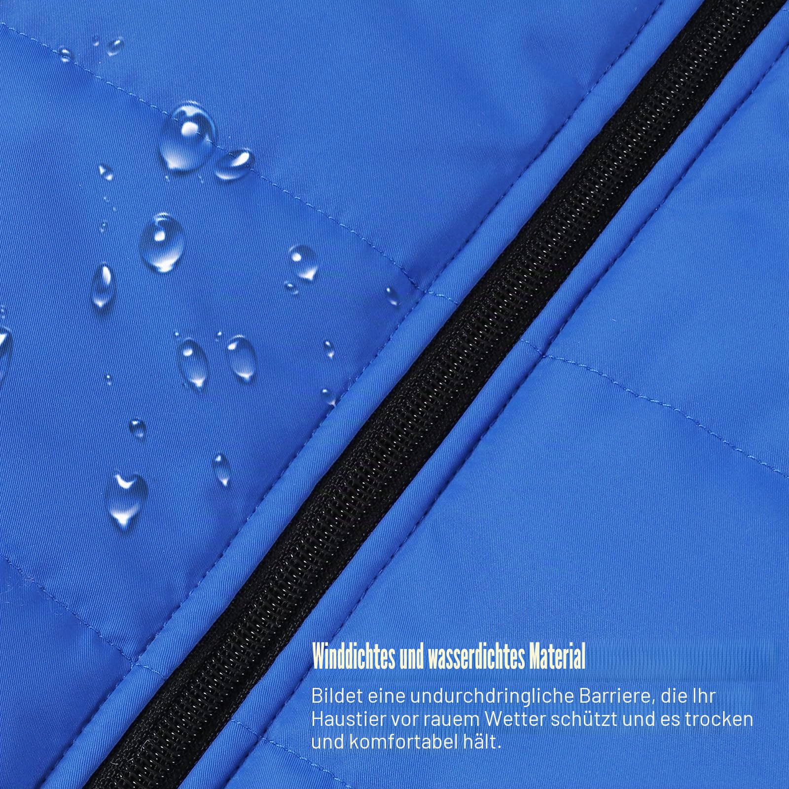 Poseca Hundejacke Hundemantel mit Geschirr Hunde Winterweste Gefüttert Wasserdicht Gepolsterte Weste Mit Brustgurt Welpen Reißverschluss Warme Jacke