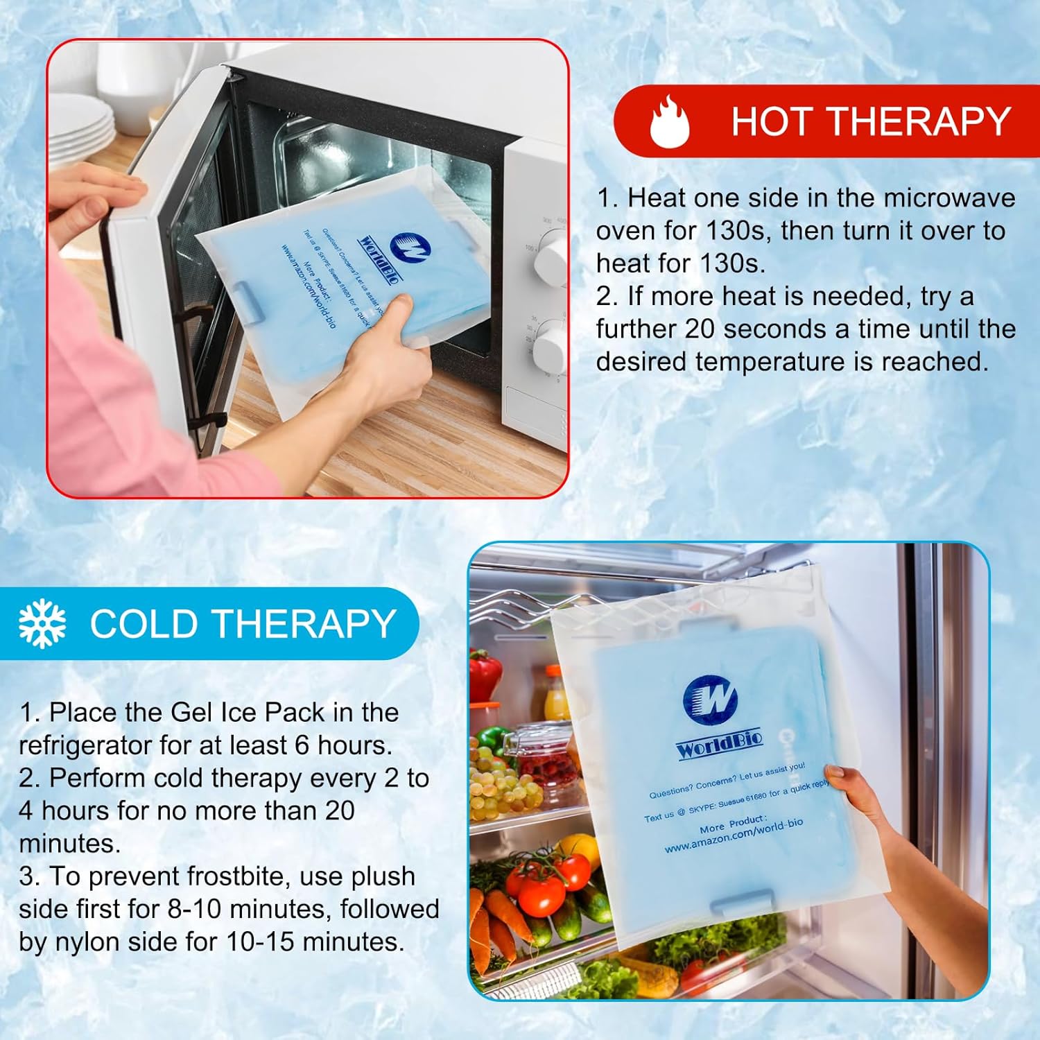 BLOBUSTE Full Back Ice Pack for Injuries Reusable Large Gel Ice Wrap for Back Pain Relief, Flexible Cold Therapy Compress for Swelling, Bruises, Sprains, Surgery, XXL, 21"x13"