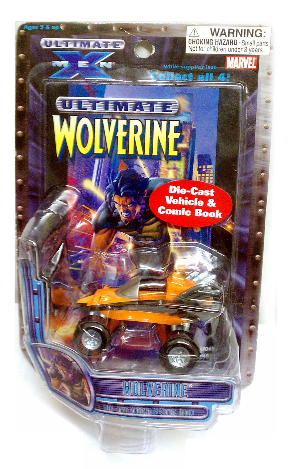 RARE Ulitmate X-men / ULTIMATE WOLVERINE / Die-Cast Vehicle and Comic Book / Ultimate MARVEL / CVS pharmacy / 2002