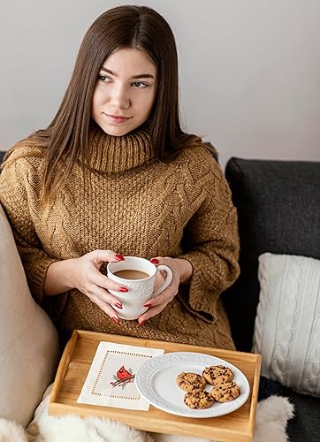 Miniatura 7 de Jolitee Juego de 6 elegantes servilletas de cóctel de lino con diseño cardenal rojo, 6 x 6 pulgadas, calidad premium, fácil cuidado, lavables a