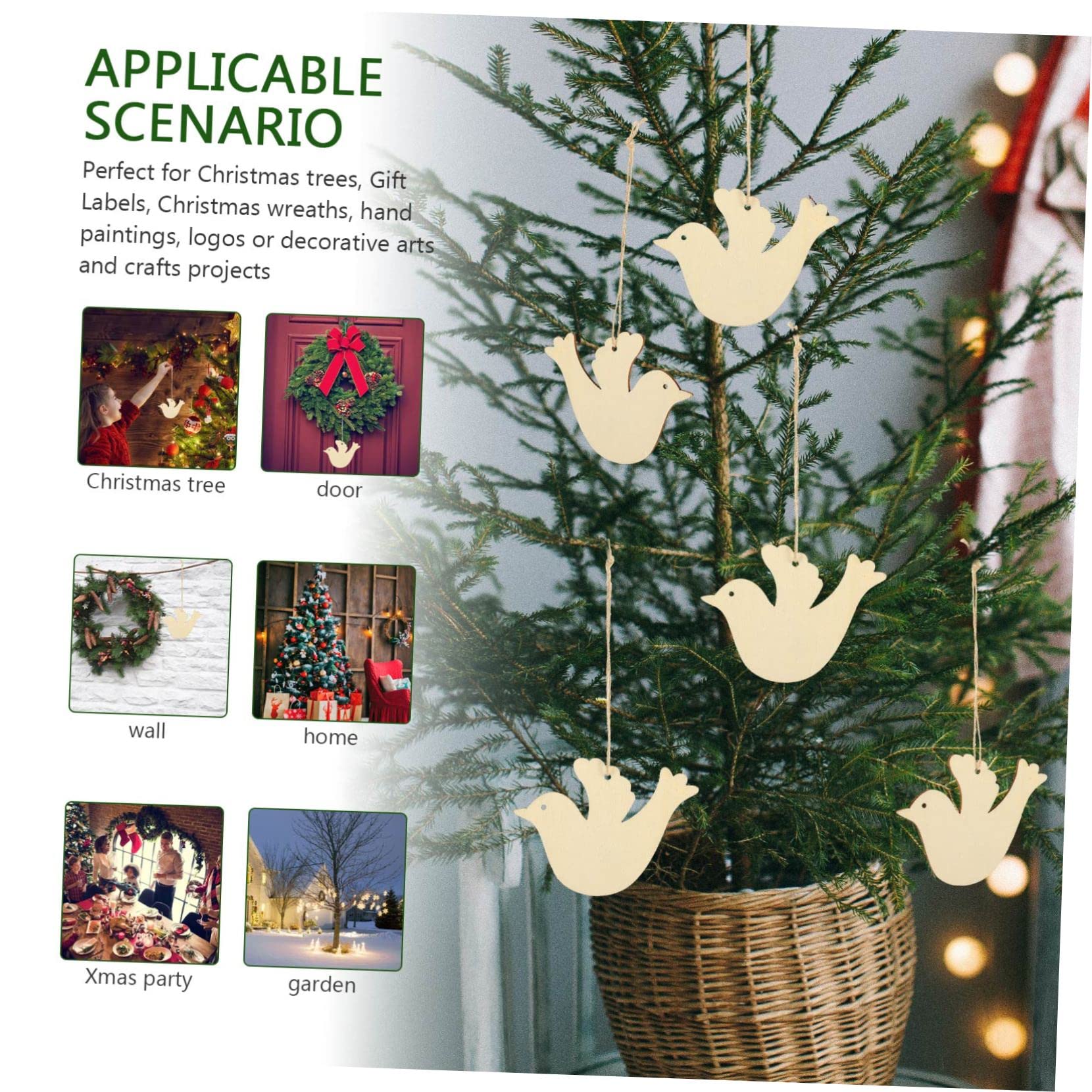 STOBOK 3sets Pendi Decorativi Legno Incompleto Per Natale Ciondoli Fai Da Te Per Decorazioni Natalizie Adatti Per Alberi Pareti e Finestre Divertenti Attività Creative Per Famiglie