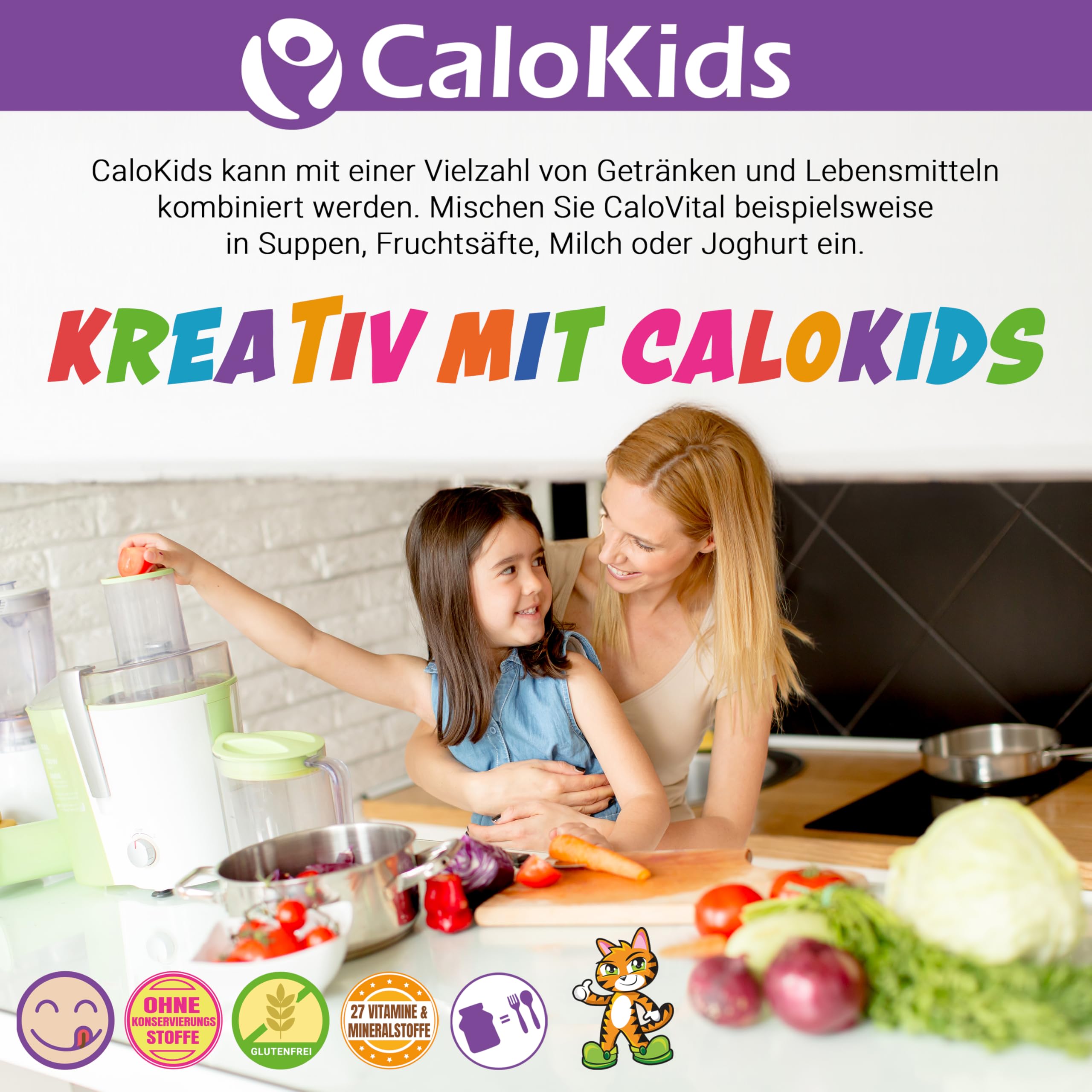 Beber Alimentos Niños Powershake Suplemento Dietético para Niños de 1-12 Años | 27 Vitaminas Minerales y Proteínas para apoyar el Desarrollo del Crecimiento y el Sistema Inmunológico | CaloKids (500 g