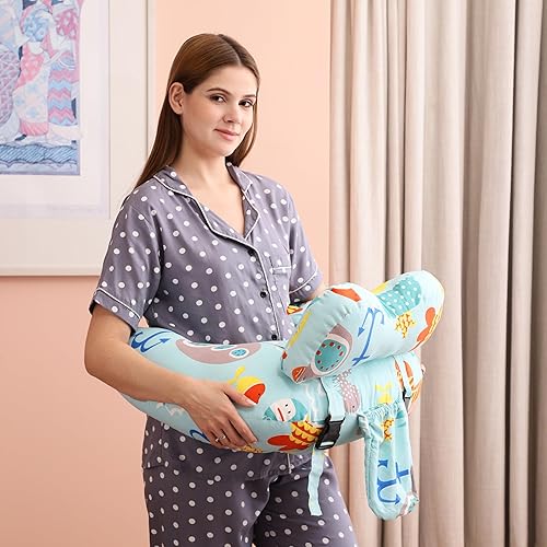 Miniatura 6 de RELY+ Juego de almohadas de lactancia de 3 piezas  Soporte ajustable, funda 100% algodón, práctico bolsillo para alimentación, acurrucarse y todo lo