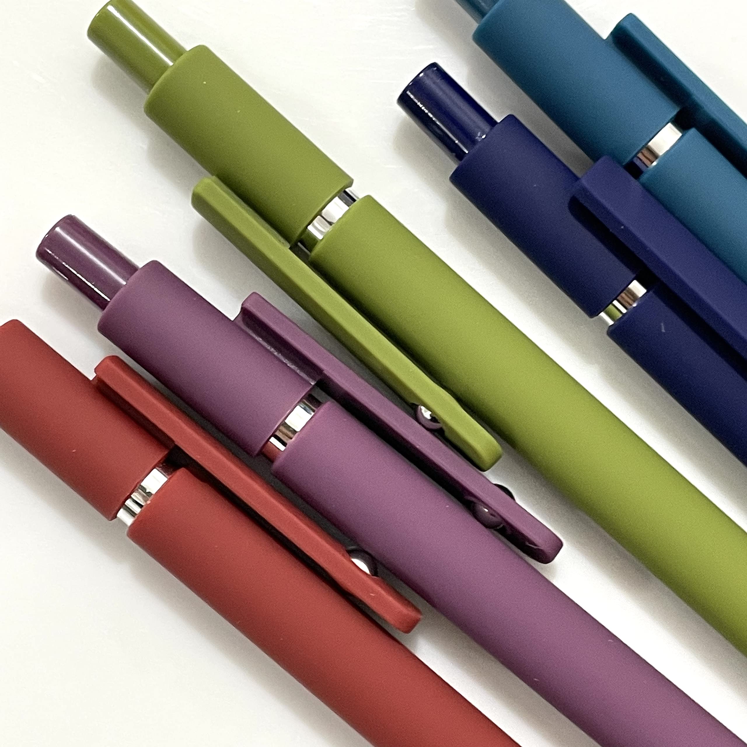 sencoo Paquete de 5 bolígrafos de gel azules de tinta de secado rápido, punta fina, retráctiles, bolígrafos de 0.5 mm, bolígrafos de escritura suave, bonitos bolígrafos estéticos para escuela,