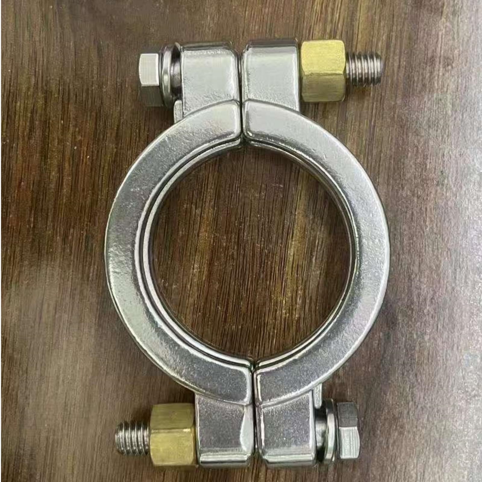 Tri-Clamp for uso sanitario de alta presión, abrazadera atornillada de acero inoxidable 304 con tuercas de latón(4.5")