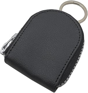 Monedero de piel sintética con llavero en color negro, Negro , talla única, moderno