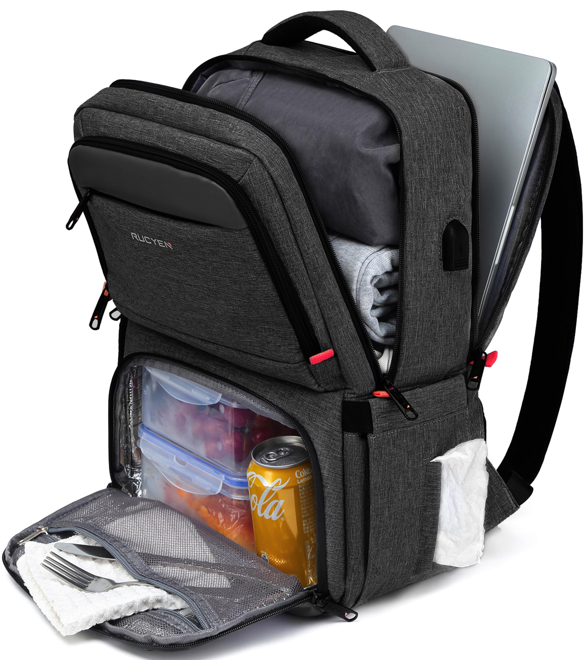 RUCYEN zaino pranzo, Nero , 17.3 inch