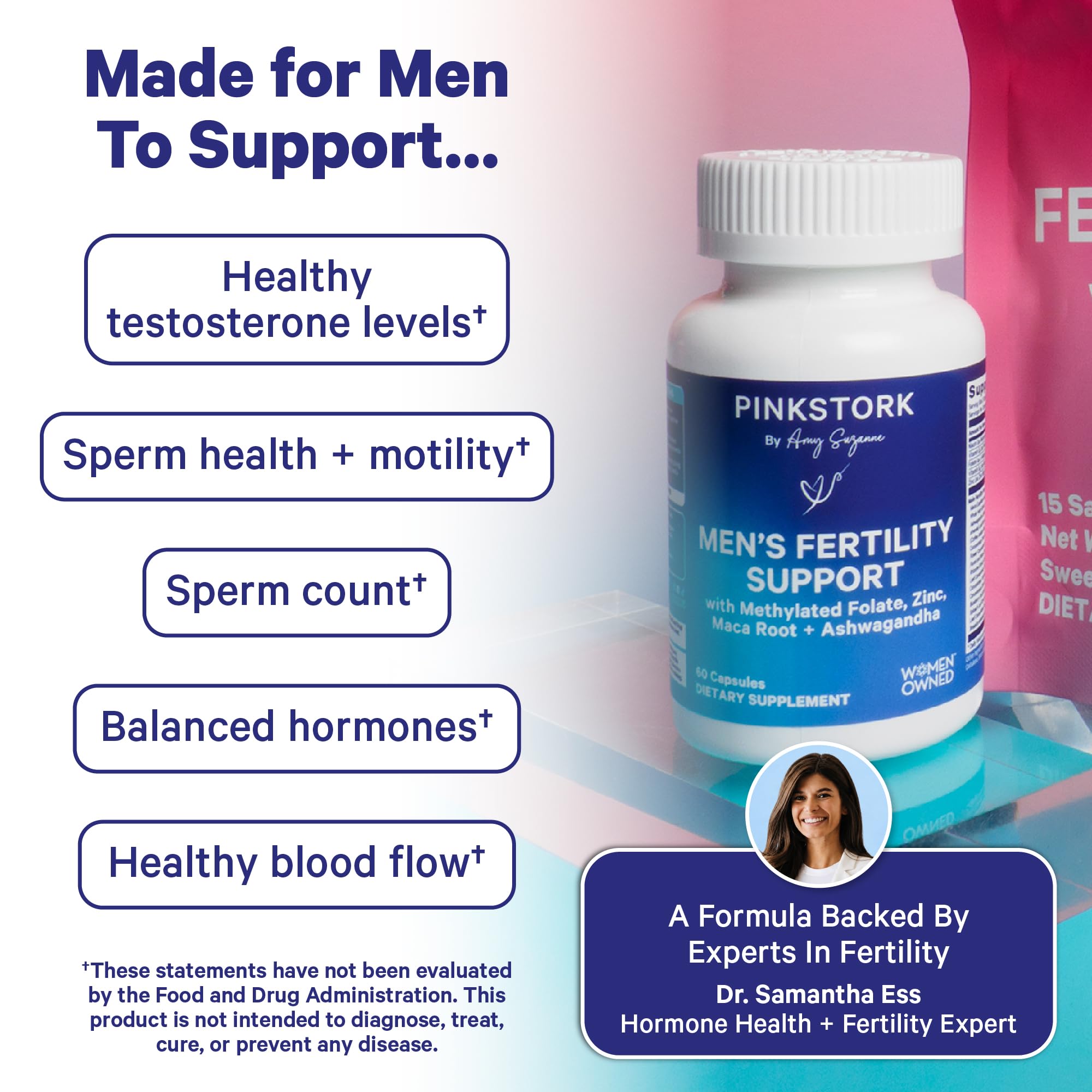 BlueStork Men's Fertility Support, Male Prenatal Vitamins, 60 Capsules — Amazon image 3