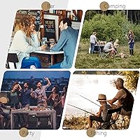 Vista 7 de H HOMEWINS Taburete Plegable Acolchado con Cojín, 1 Pieza de 60 cm de Altura de Barra Taburete Plegable Portátil con Asa para Pesca, Senderismo