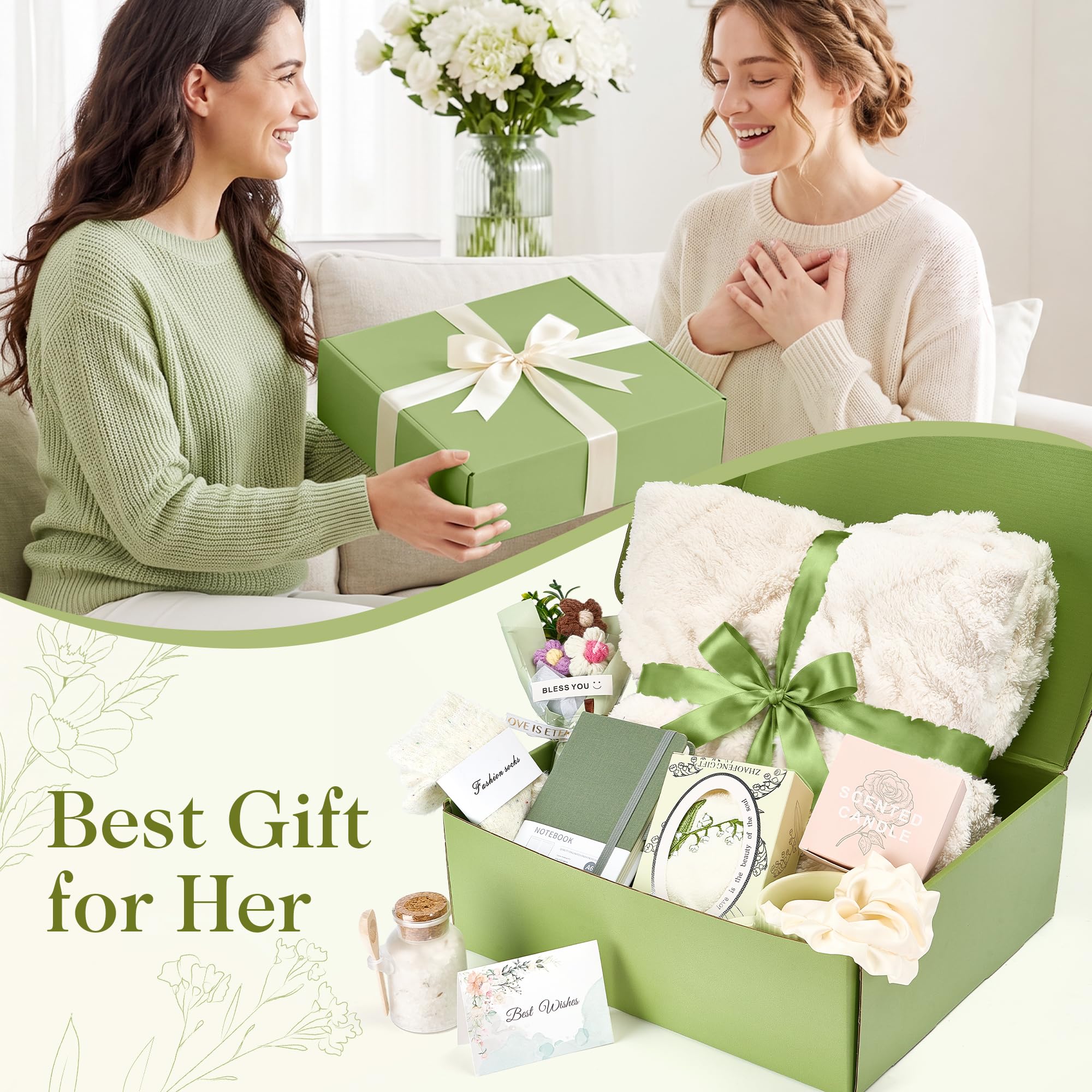 Selbstpflege-Geschenkkorb für Sie, Decken-Becher-Set, Genesungsgeschenk