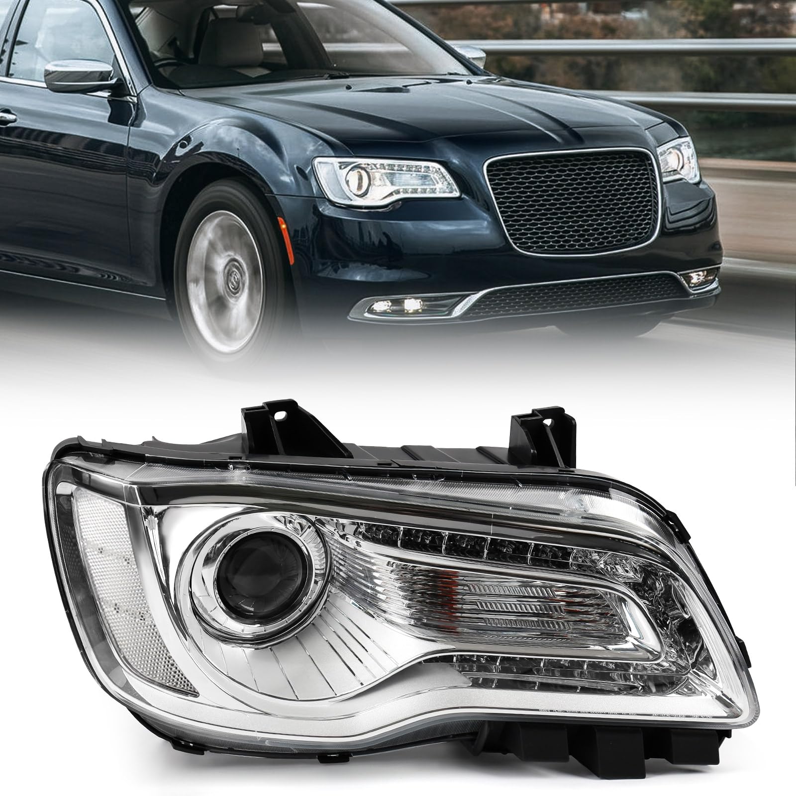 Amazon | FIONE ハロゲンヘッドライト Chrysler 300/300C 2015 2016 