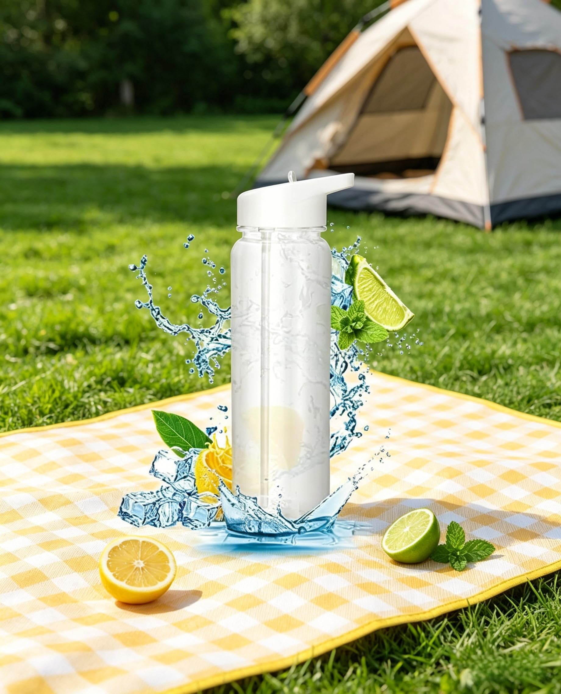 2 Borracce Sportive Trasparenti da 750 Ml A Prova di Perdite con Filtro E Tappo A Scatto, Borracce in Plastica Riutilizzabili per Palestra, Scuola, Sport E Ciclismo.