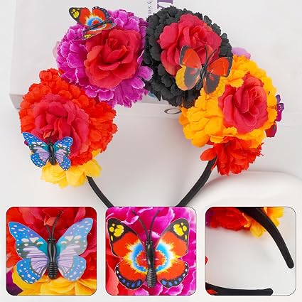 Lurrose Blumen-Haarband Set – 5 Stück, Bunt & Flexibel Für Festivals, Hochzeiten & Fotos