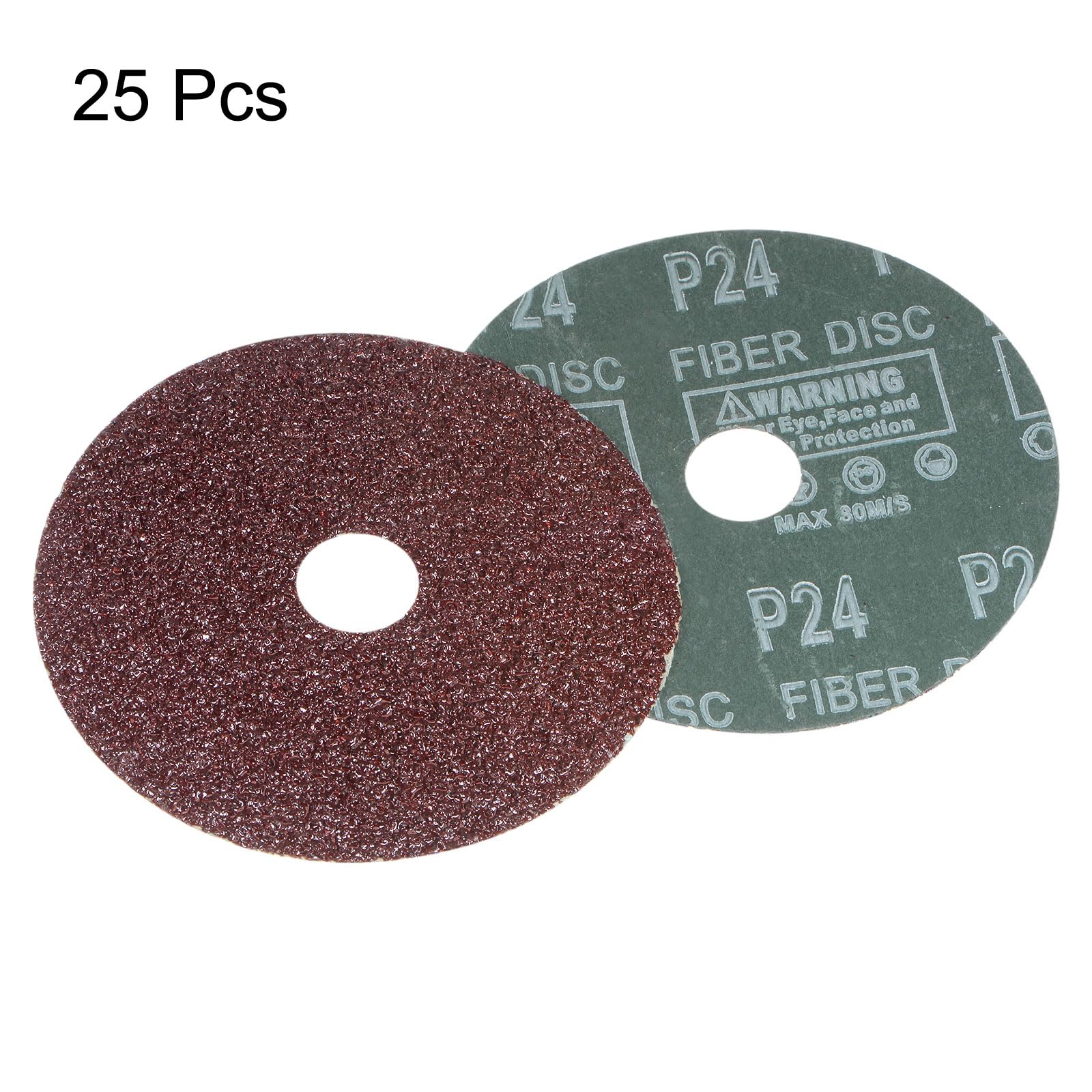 Sourcing Map 25 Dischi Abrasivi In Fibra Di Resina, Grana 36, Ossido Di Alluminio, 115 Mm, Per Smerigliatrice Angolare - 5