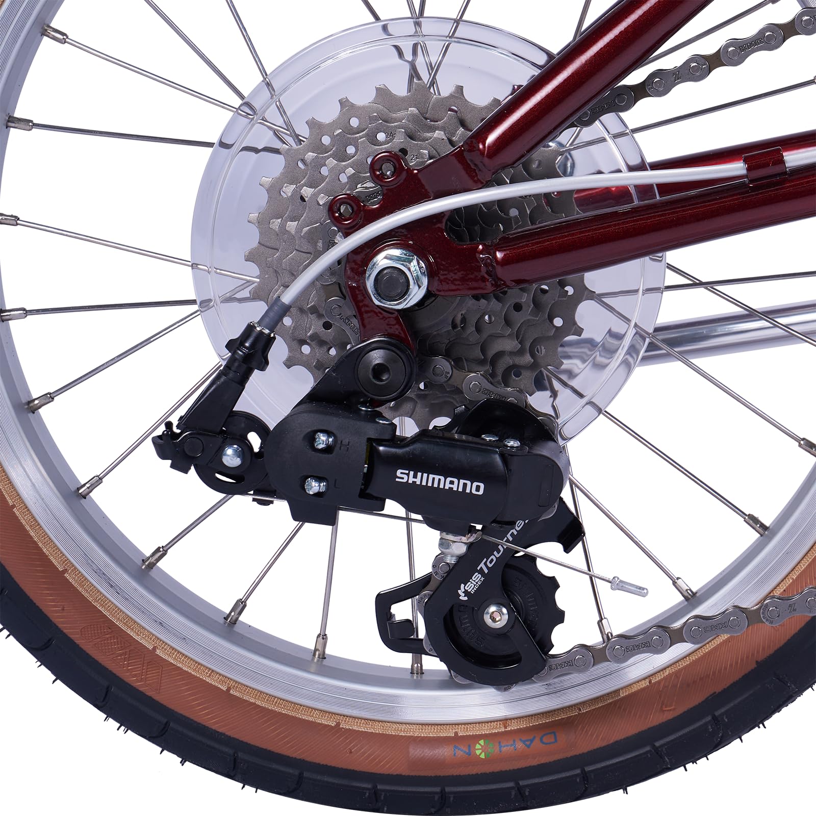Dahon Boardwalk D7 Bicicleta Plegable para Adultos, Bicicleta de 16 Pulgadas con Cambio de 7 velocidades, Bicicleta Urbana Plegable para commuters y Viajes marrón