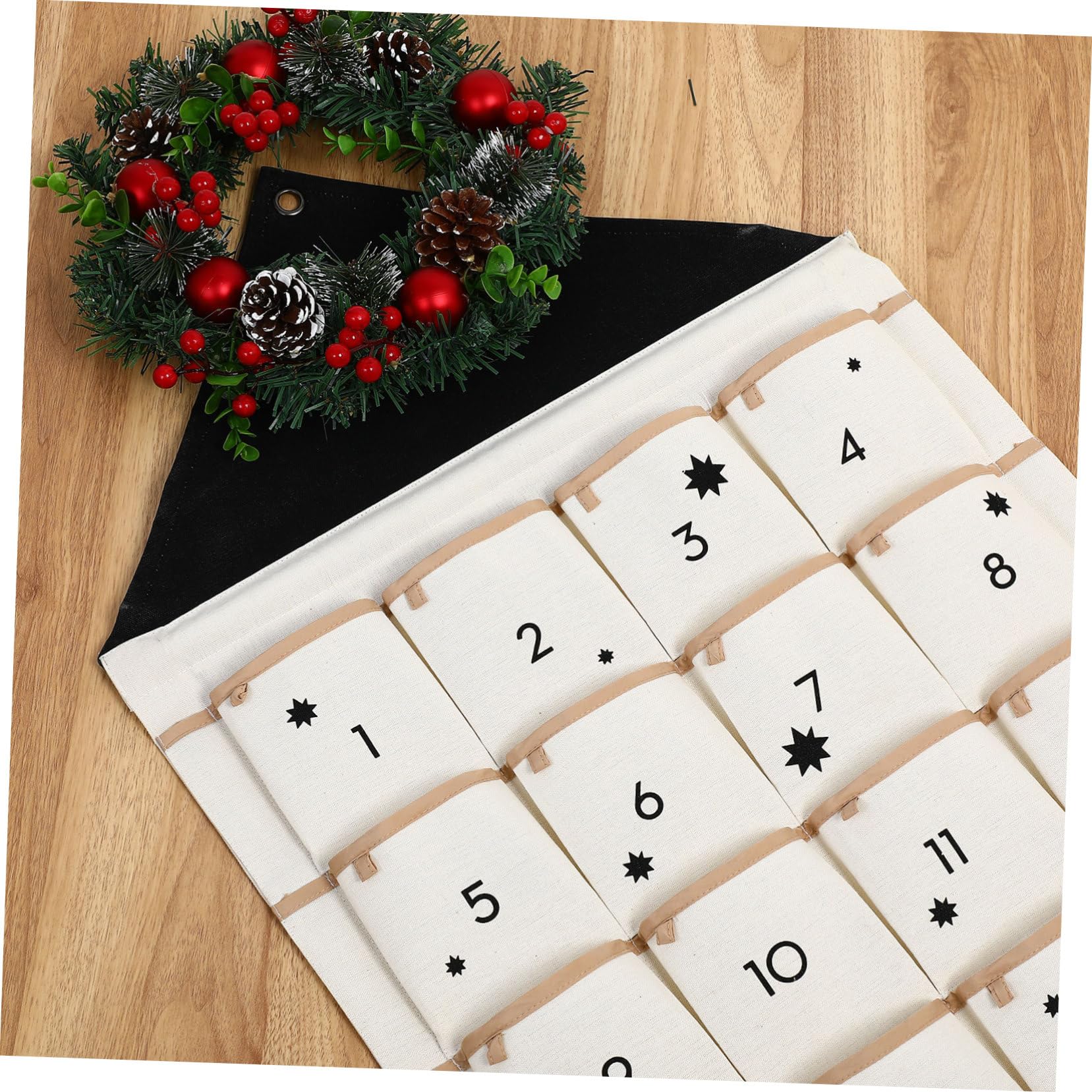 BESPORTBLE Adventskalender zum Befüllen Weihnachtskalender mit Aufbewahrung Taschen Countdown Kalender Weihnachtsschmuck Türschild Geschenke für Xmas Weihnachten Wohnzimmer Wanddeko