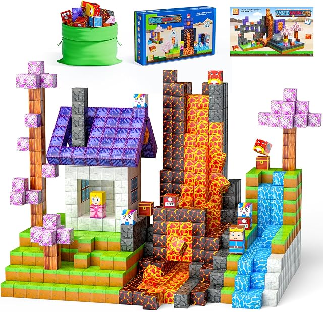 Blocs magnétiques - 120Pcs Construire le monde de l'aimant Edition, Blocs magnétiques pour les enfants 3+,Jouets pour garçons & Les filles, STEM Montessori jouets sensoriels Cadeaux pour 3+ Années