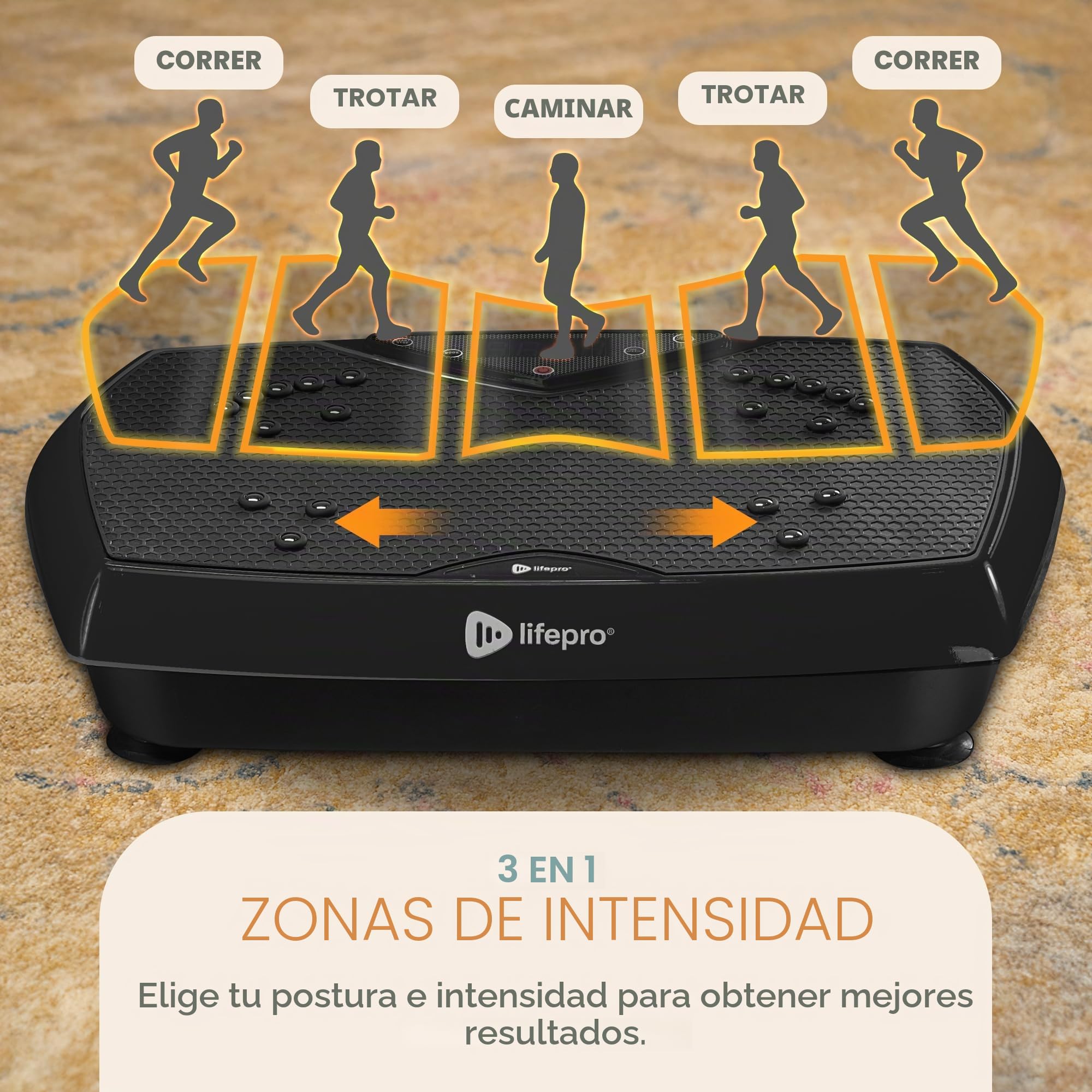 LifePro Plataforma vibratoria Hexaplate para Drenaje linfático y pérdida de Peso, Pantalla LED, Control Remoto, 150 kg, 120 velocidades, Motor silencioso de 150 W