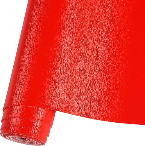 Miniatura 10 de Rollo de piel sintética color azul liso de 10 x 53 pulgadas, material de piel sintética suave para hacer manualidades, manualidades, aretes