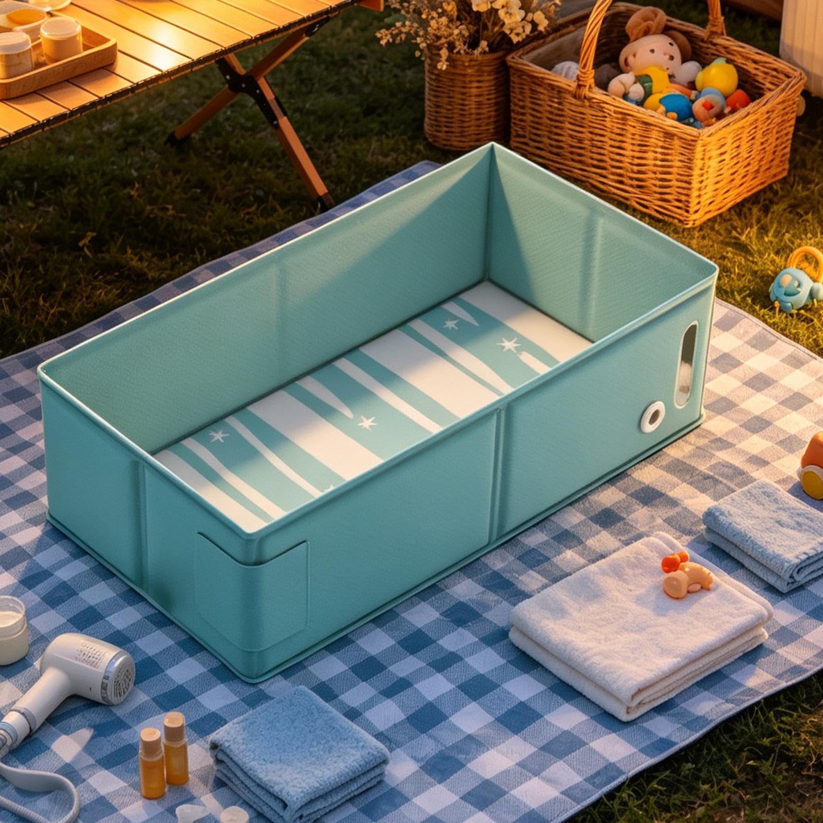 Piscina per Bambini portatili pieghevoli multifunzionali a forma quadrata