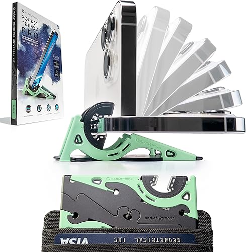 Pocket Tripod Trípode para iPhone tamaño cartera. Kit universal (verde jaspe) disponible en Yaxa Colombia