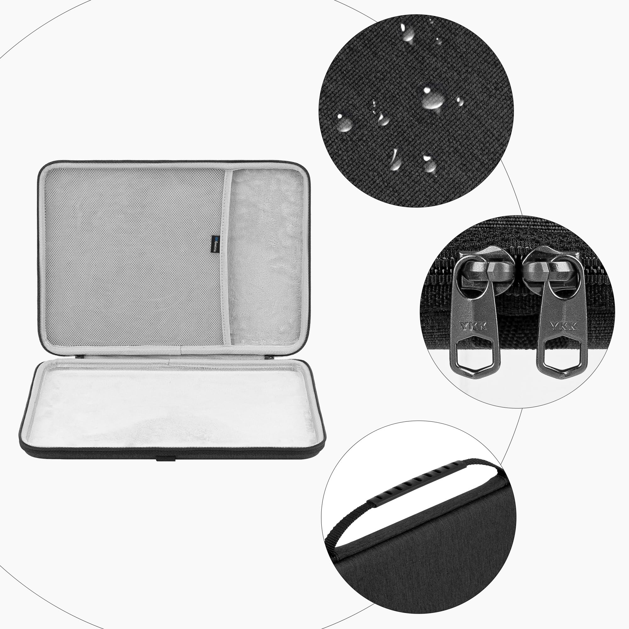Geekria Hard Shell Travel Carrying Case Compatible with Razer Kitsune / 8BitDo All-Button Arcade Controller (Dark Grey) - Image 2