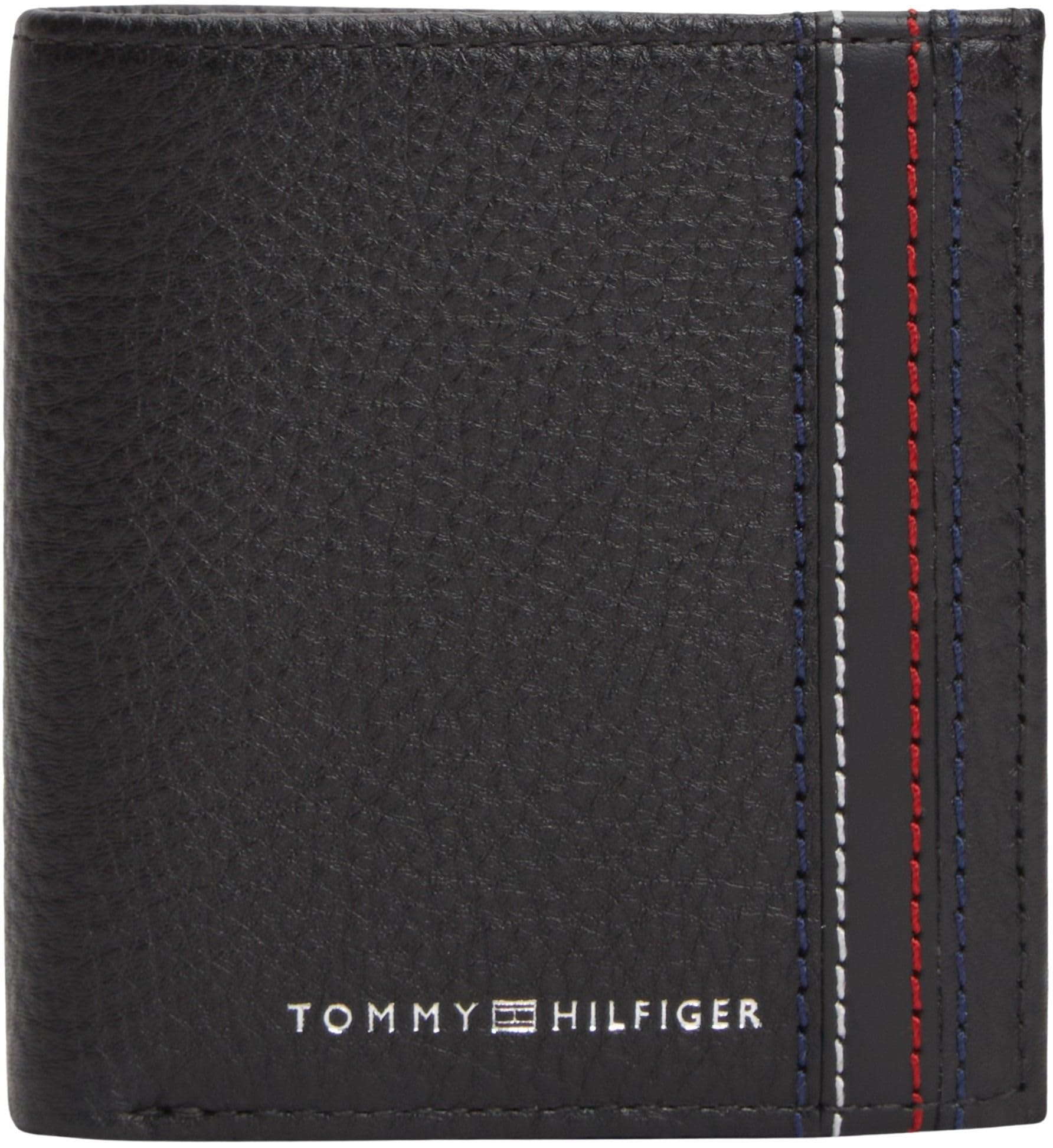 Tommy Hilfiger Men's Th Central Trifoild AM0AM14230 Cardholder, Black (Black), One Size