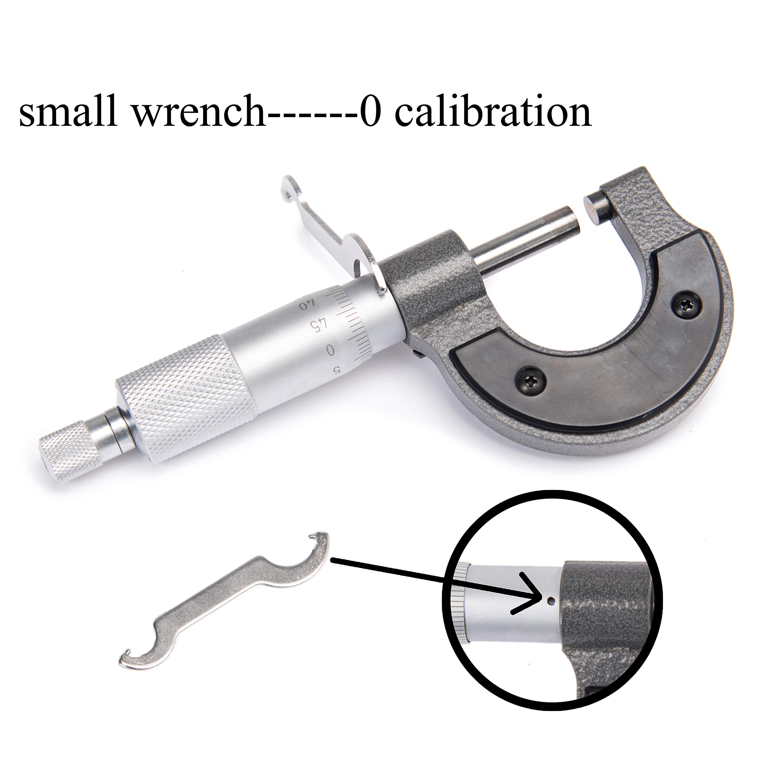 Beslands Micromètre Extérieur 0-25 mm, Résolution de 0,01 mm Haute Précision Calibre de mesure, outil de mesure de diamètre extérieur(Métrique)