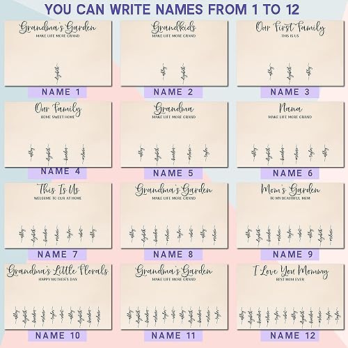 Miniatura 3 de Funda de almohada lumbar personalizada para el día de la madre, flores de jardín de la abuela personalizadas