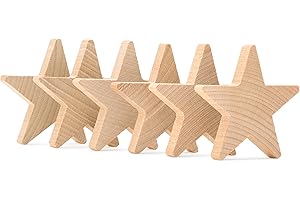 Wooden Stars, 2 Inch, Set of 25, for Crafts, Christmas, and July 4th